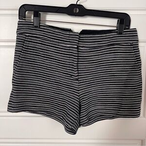 BCBGMaxAzria Black, Navy and White Striped Shorts